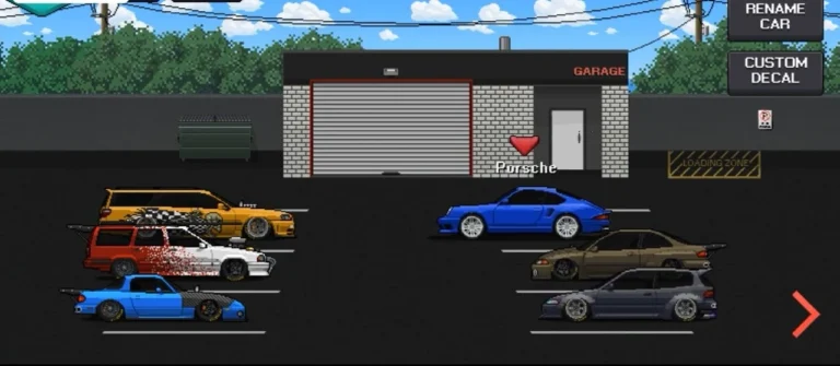 porsche in pixel car racer