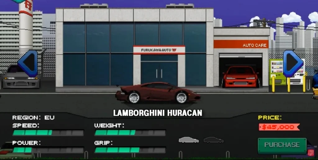 Lamborghini in Pixel Car Racer Mod APK