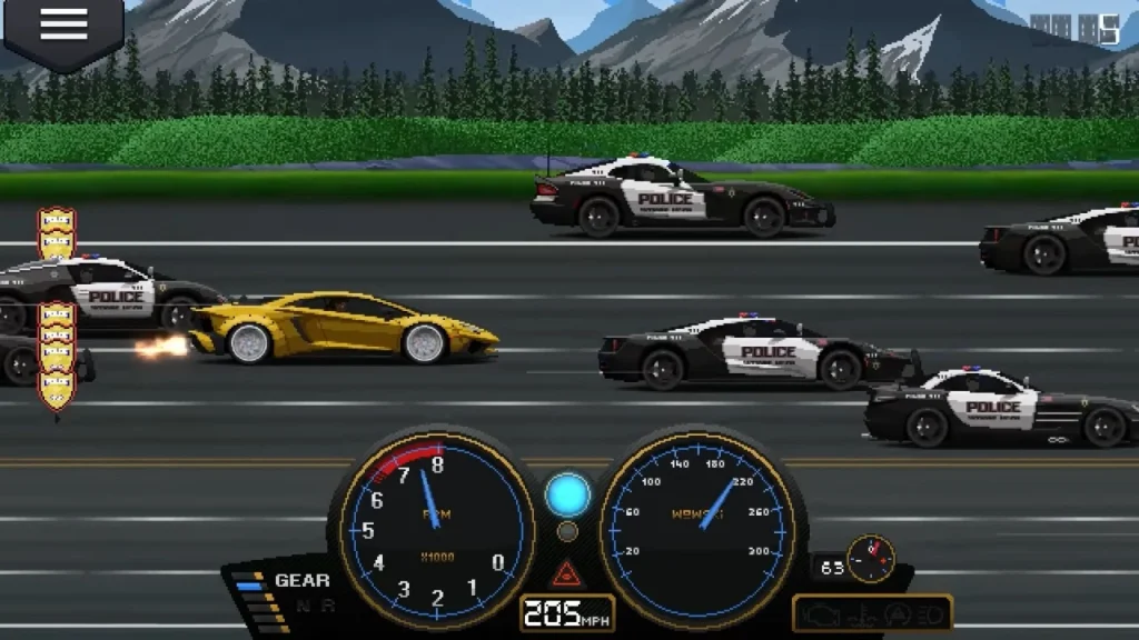 police chasing in pixel car racer racer